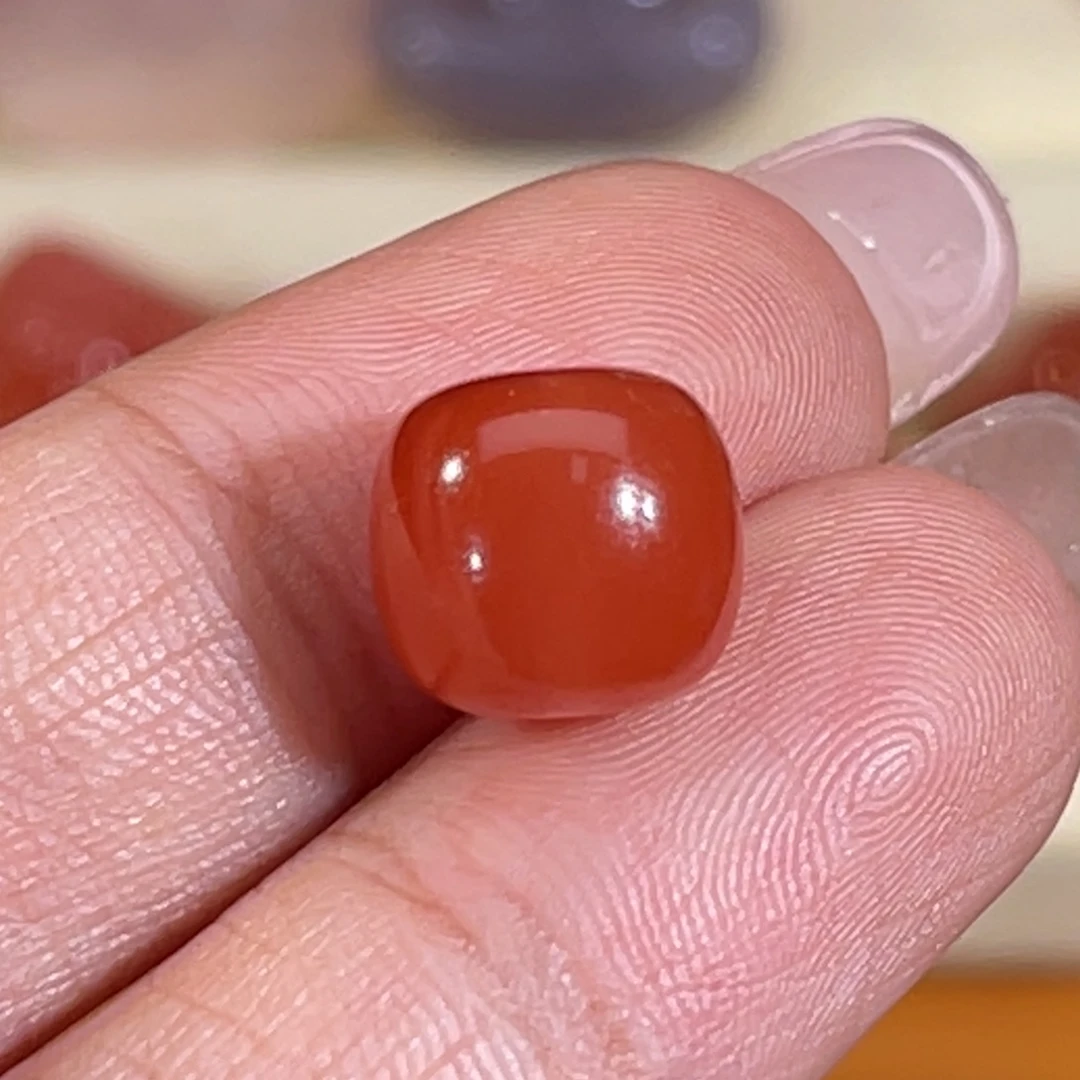 南红玛瑙未镶嵌大黑洞老型珠10*9