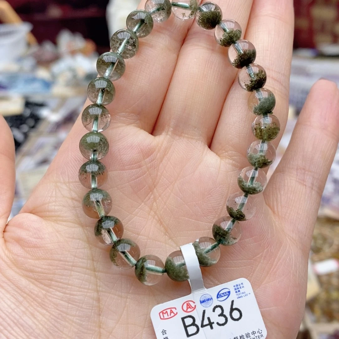 水晶手链未镶嵌B436 绿幽灵 7m+