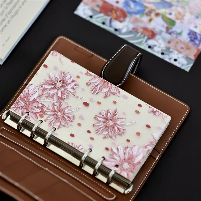 手账胶片 分隔页 活页配件  花卉熊猫 磨砂胶片质感 精致ins风