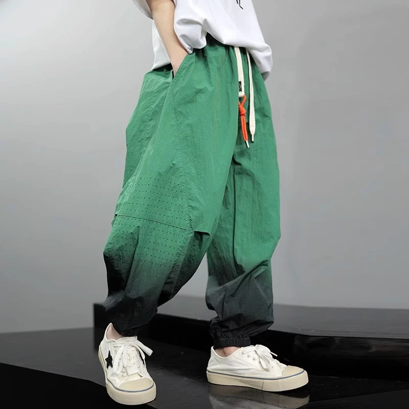 男童渐变防蚊裤夏季2025新款宽松速干中大童灯笼裤炸街儿童休闲裤