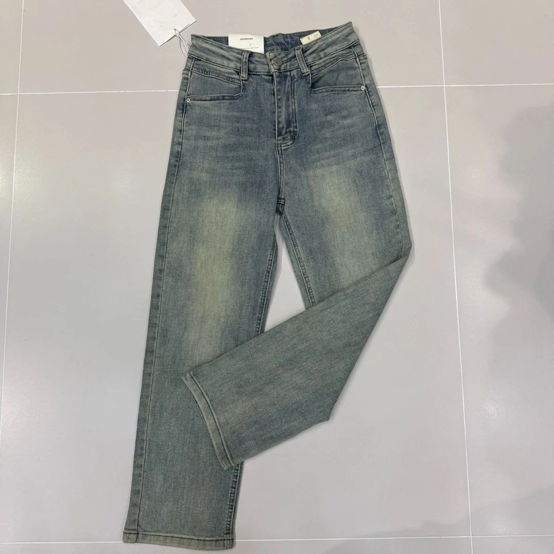 2025新款九分烟管显瘦百搭牛仔法棍裤99555