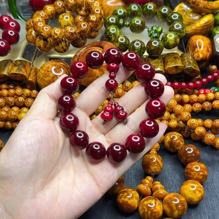 松木琥珀木文玩手串