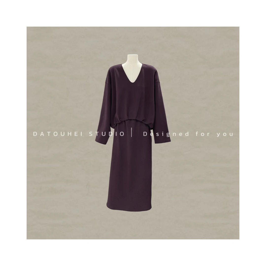 【DATOUHEI 秋冬新品】“V领卫衣"长袖卫衣半裙套装D225A16452