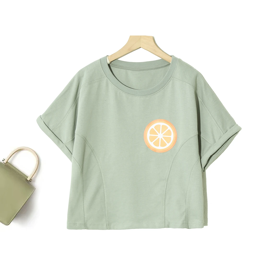 女士设计感短袖休闲春夏百搭潮流上衣通勤T恤P-2G428(微脏、微瑕)