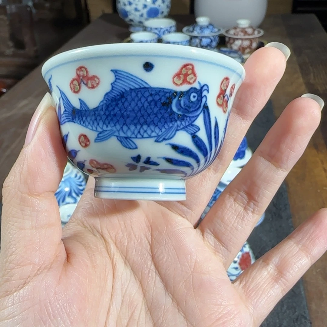 和然窑鱼藻纹迷你小压手