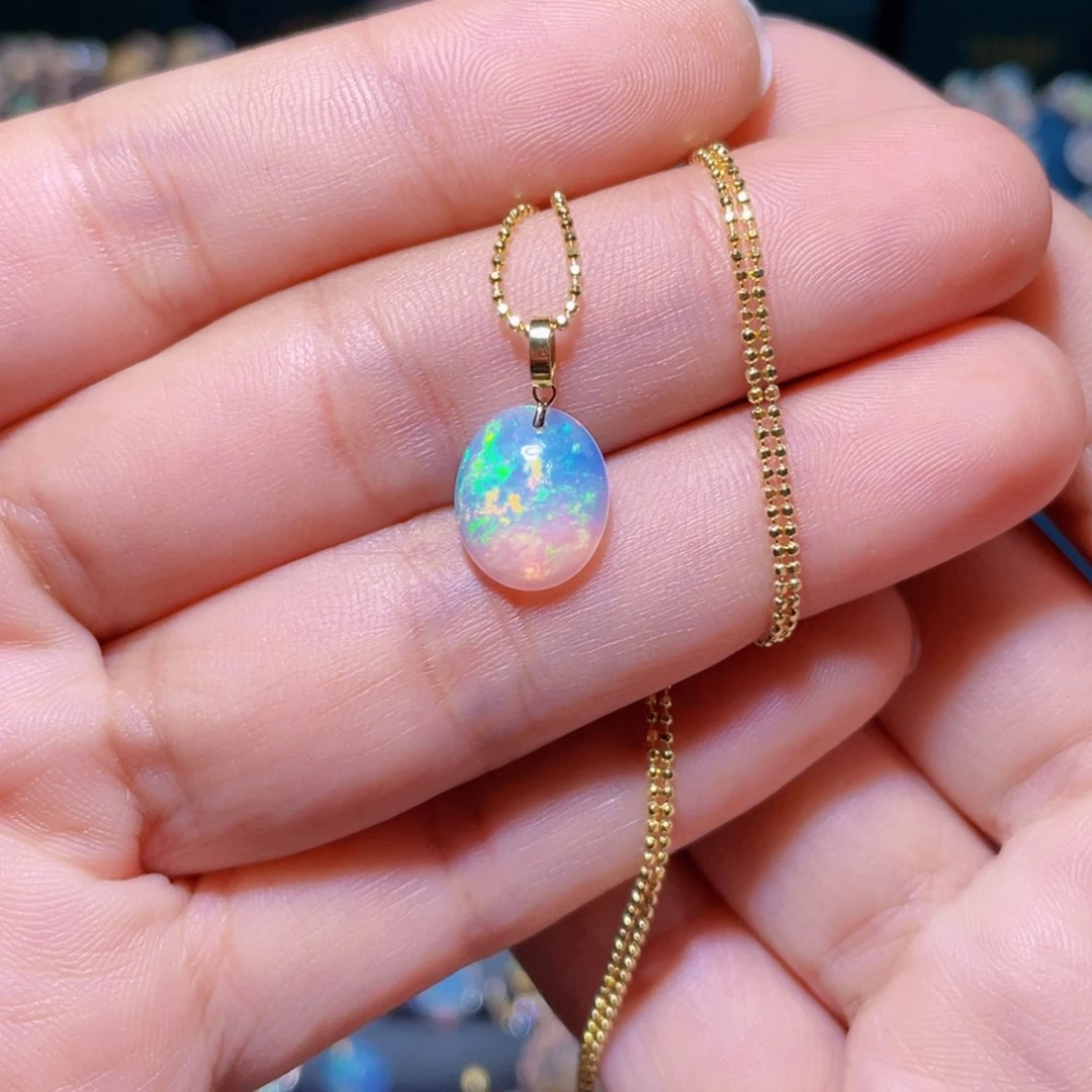 欧泊吊坠）18K金镶嵌V****7