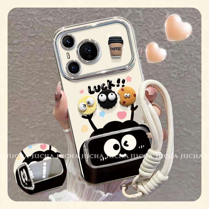 立体小煤球适用于苹果16pro手机壳卡通opporeno14创意华为pura70