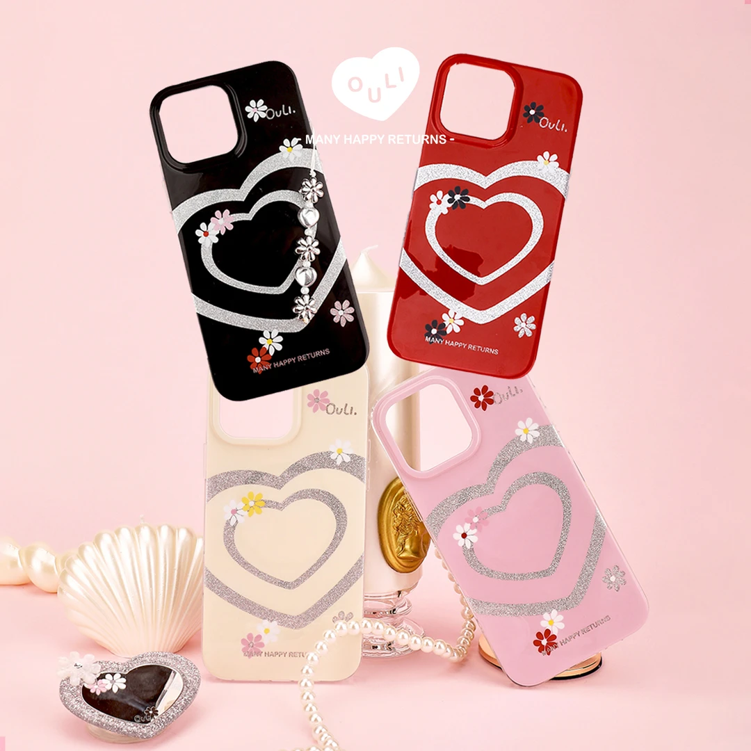 【恋爱循环】OuliOuli亮闪磁吸情侣手机壳碎花全包IMD可爱小众高级