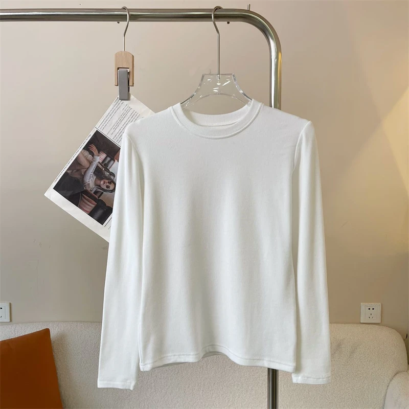 NXH-「细腻软糯」2025早春新款柔软亲肤毛圈圆领打底T恤CB-6213