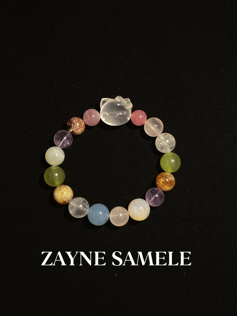天然白水晶小猫手串 ZAYNE SAMELE·堕天使 天然多宝串珠手串