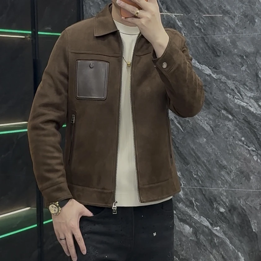 （鑫赏轻奢）【90鹅绒羽绒服✚鹿皮绒✚真皮】秋冬新款翻领百搭50372