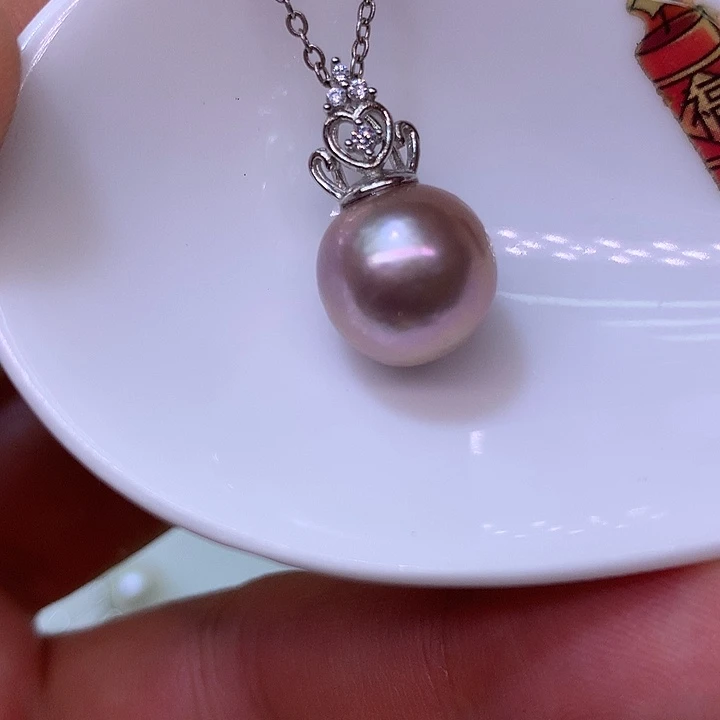 银S925镶嵌耳饰淡水珍珠