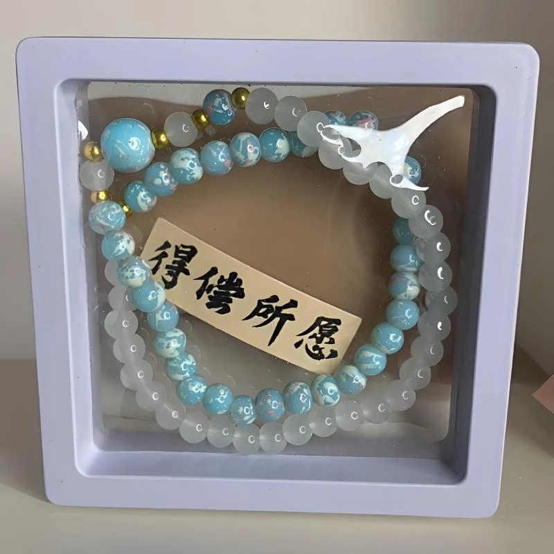 合成金属琉璃手链 女士多圈手链琉璃