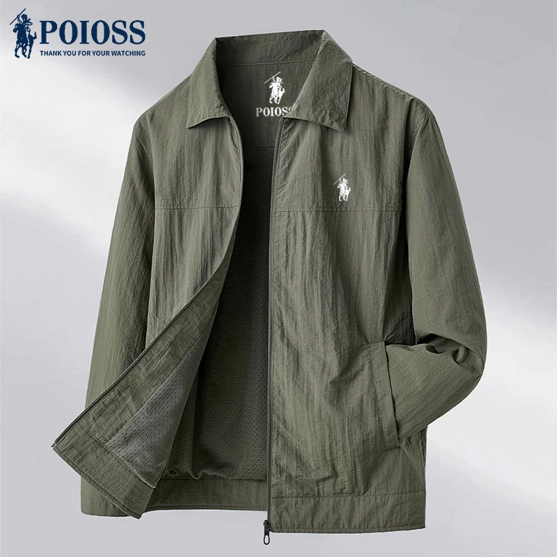 高登保罗男士夹克衫外套2025新款春秋季潮流休闲百搭宽松翻领上衣