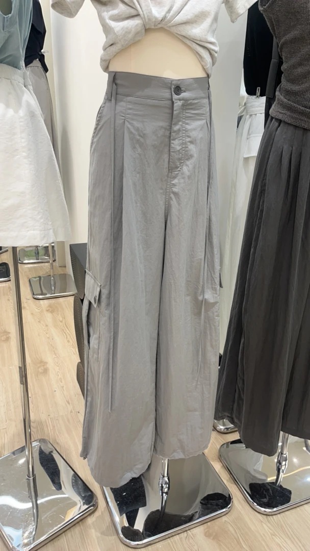 6125新款带绳工装阔腿裤