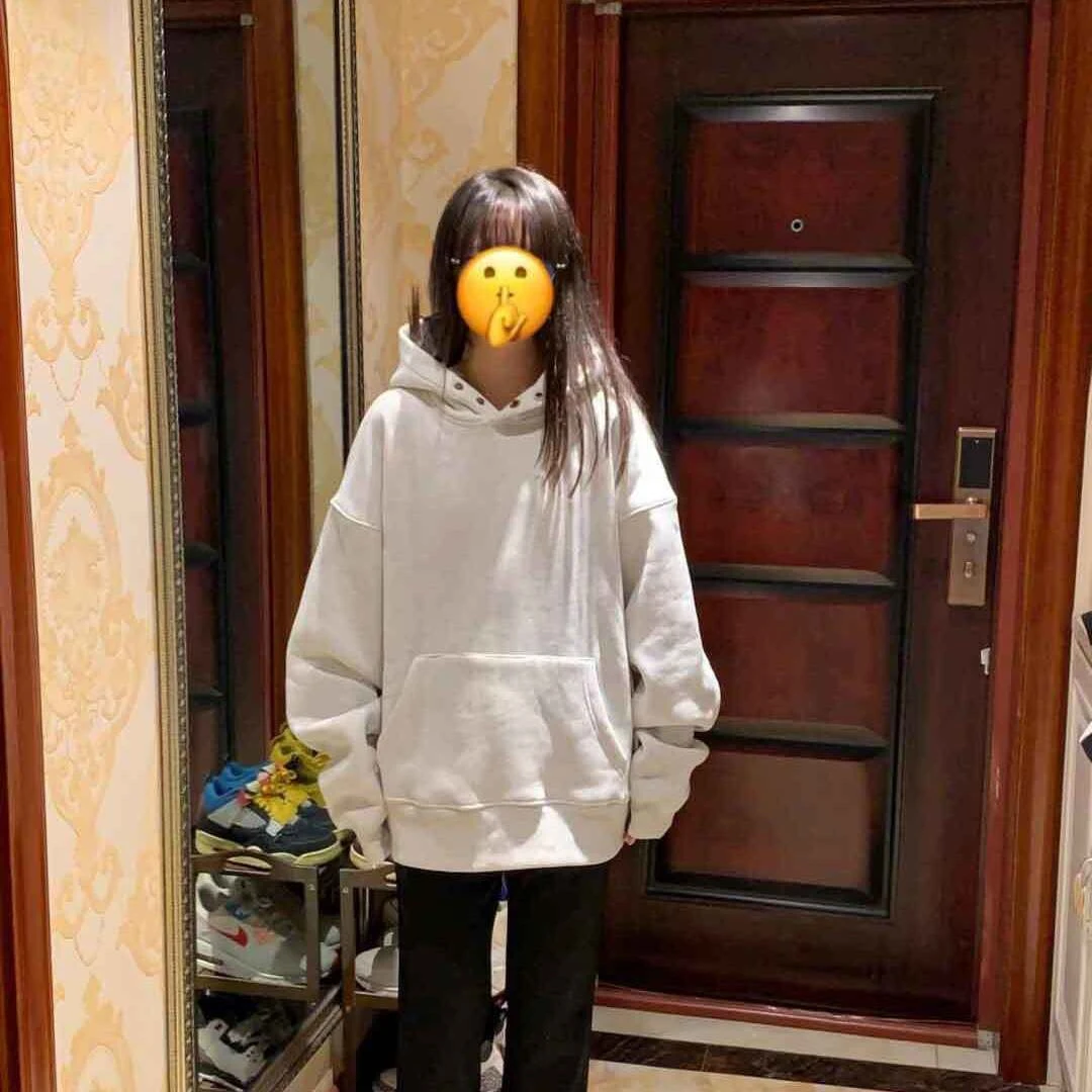 【官方奥特莱斯】复古风宽松版型女学生长袖棉质卫衣ins潮流连帽上