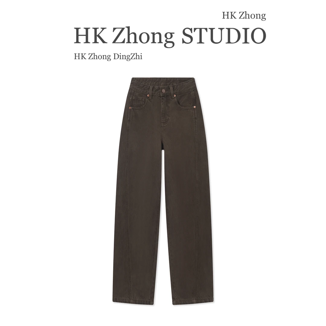 【杨?林】都市猎人“首次登场”卡其色无弹小弯刀阔腿裤02