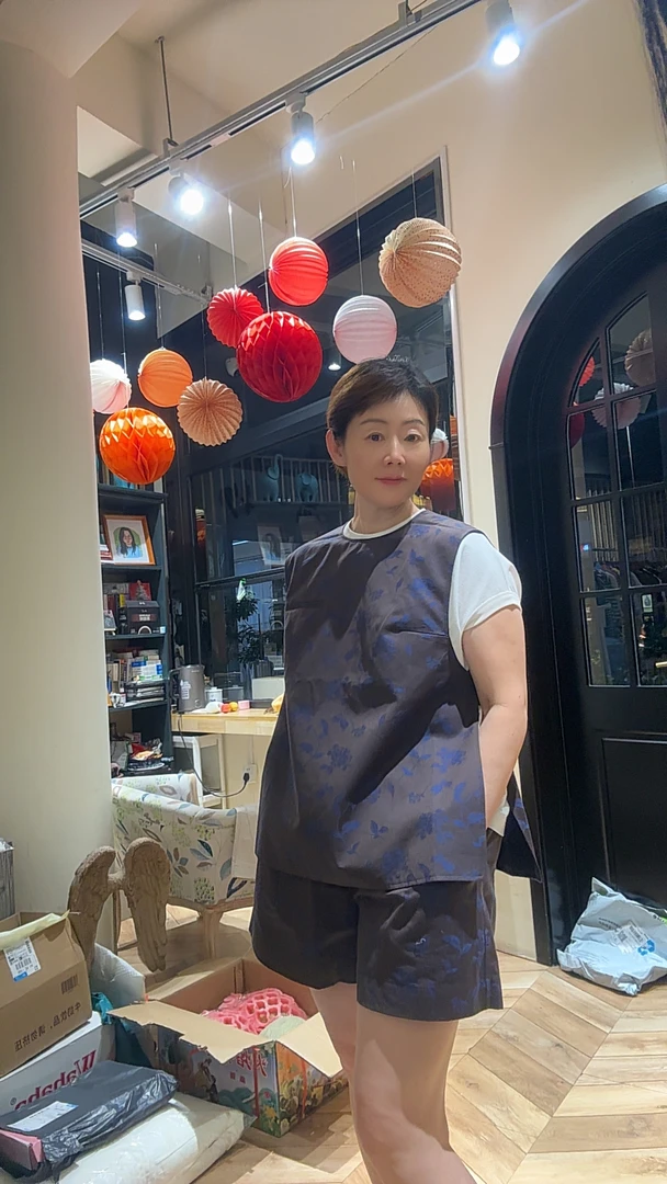 色织提花马甲套装