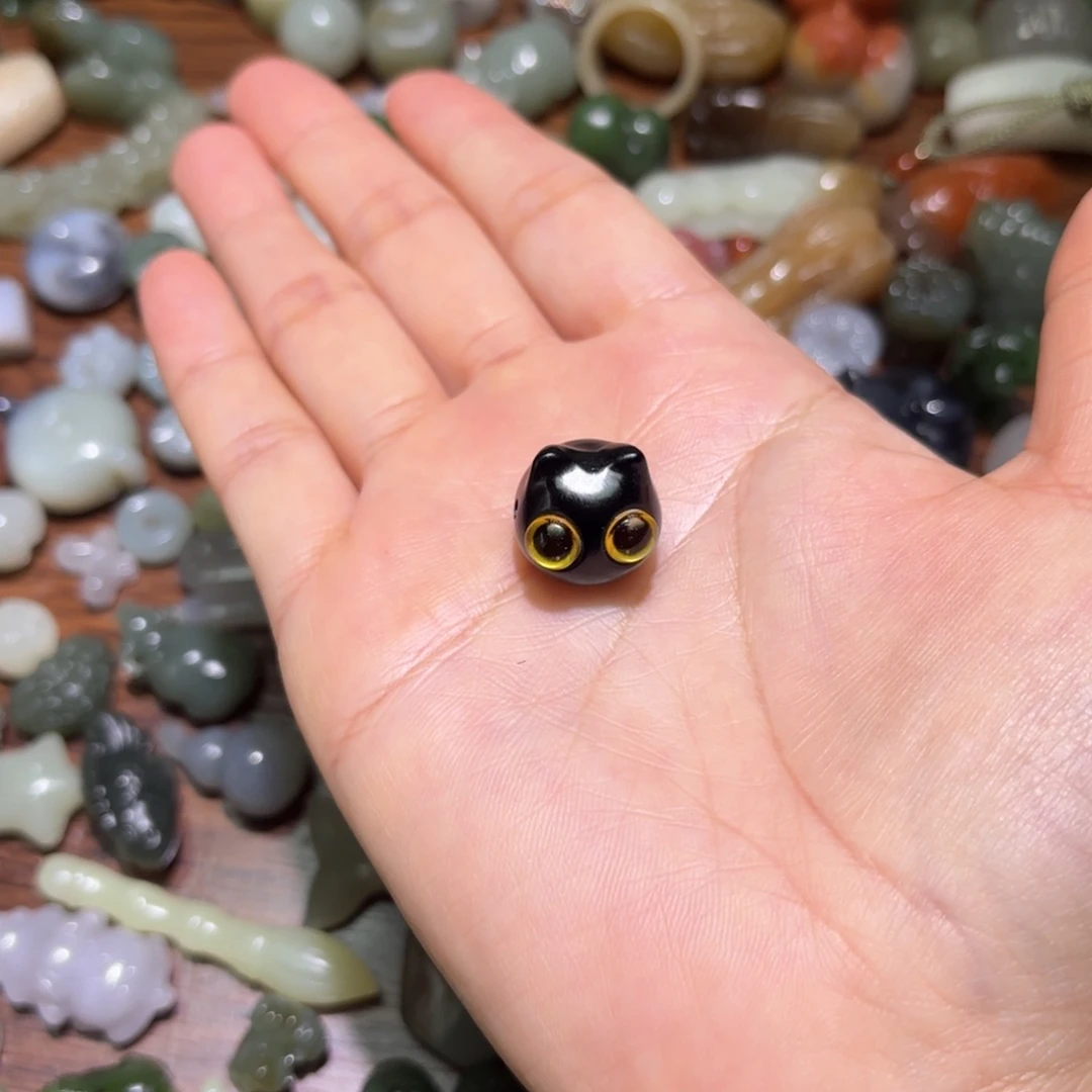 和田玉珠宝半成品未镶嵌小*猫