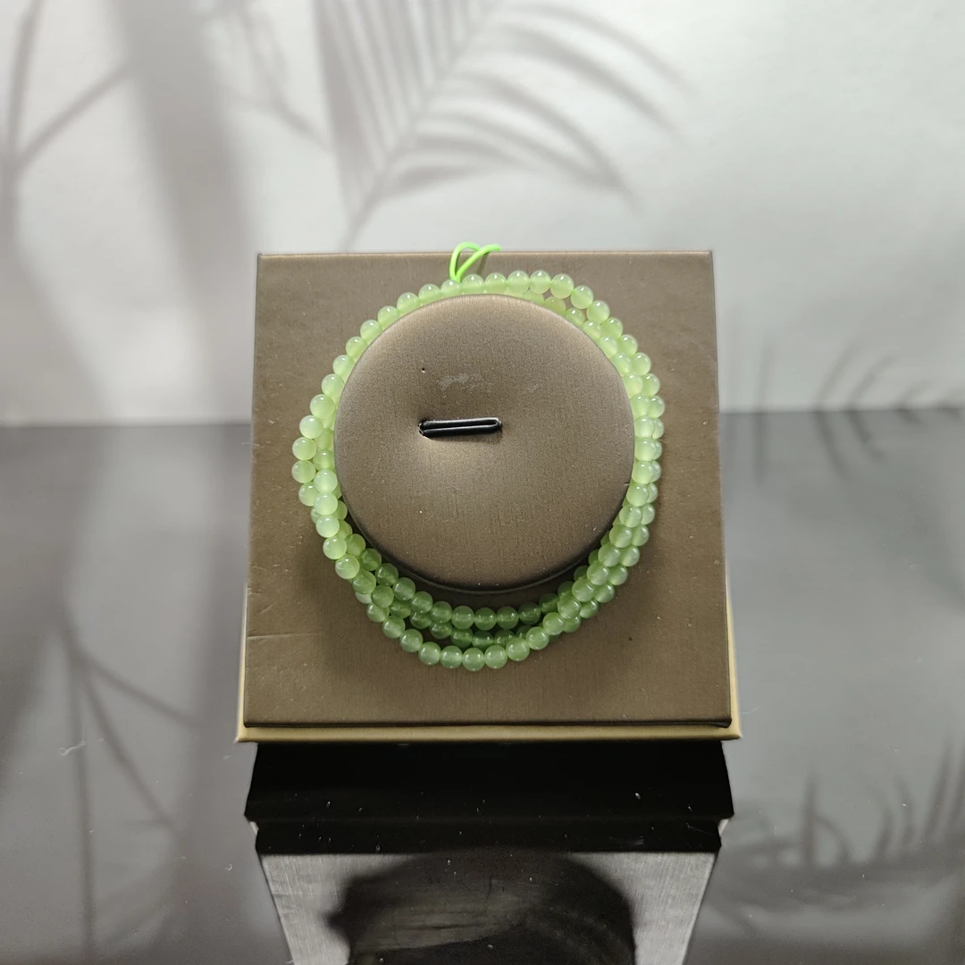 L和田玉108圆珠吊坠链（卡4）0451