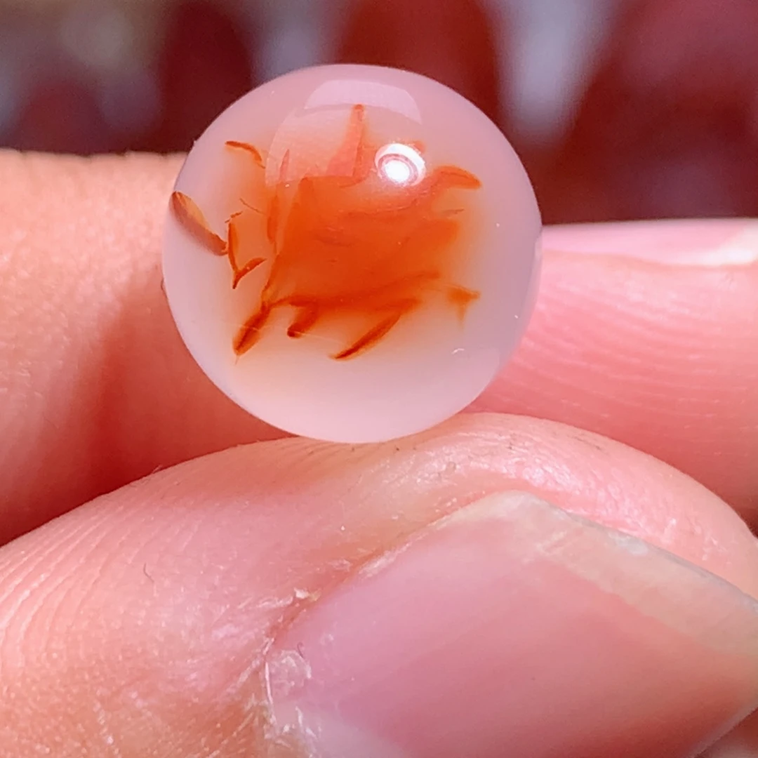 南红玛瑙未镶嵌南红飘花单珠