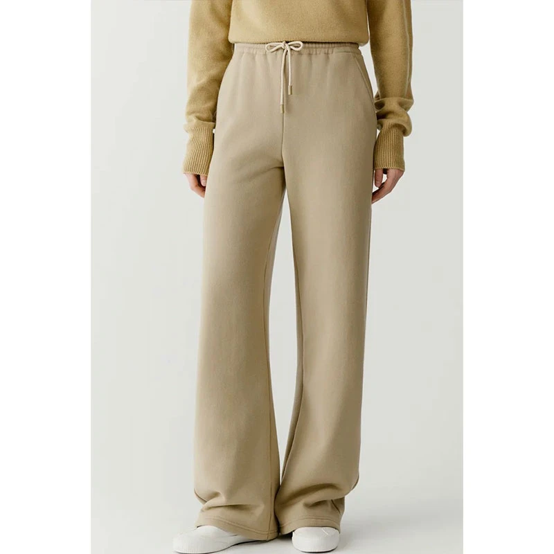 原厂孤品特价清！拍完则无！环保棉牦牛绒拉绒针织布弧形抽绳裤B139