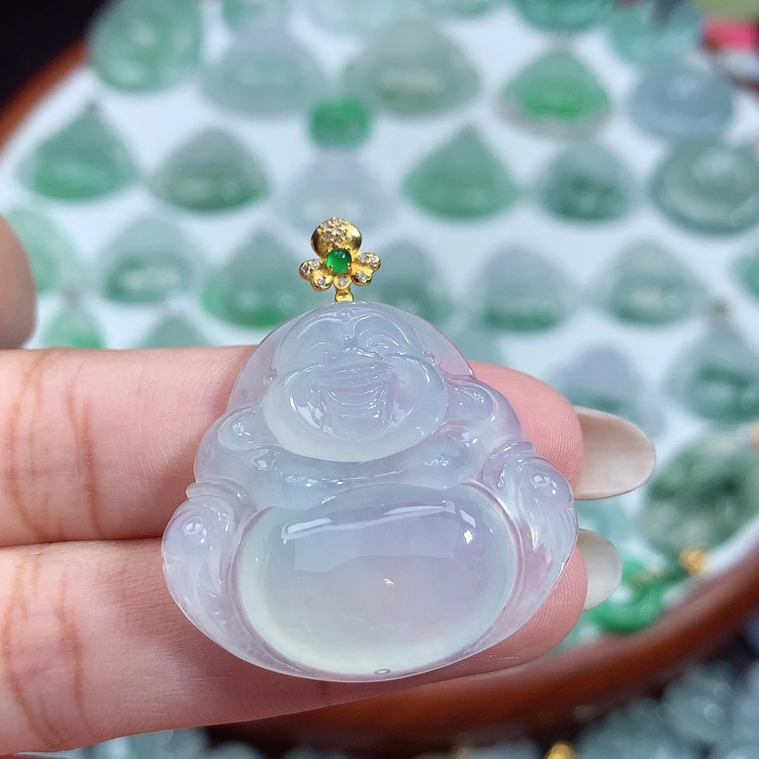 尘***宝翡翠未镶嵌颈饰佛公