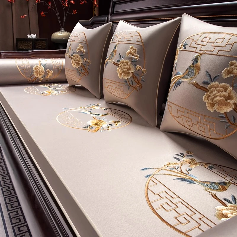 新中式红木沙发垫定制家具罗汉床沙发坐垫实木防滑垫子高端五件套