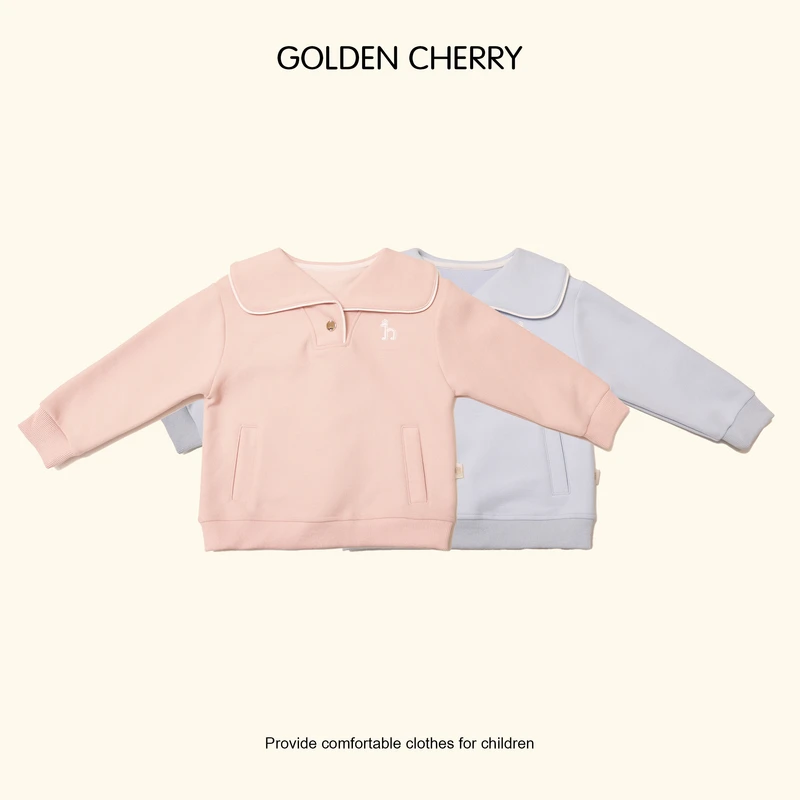 6【Golden cherry】儿童翻领h小标半开领卫衣QDD093