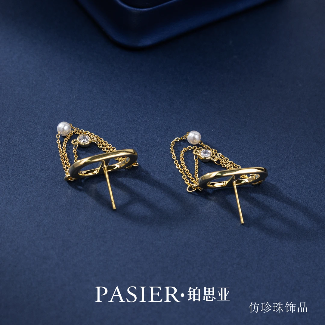 铜合金合成锆石耳饰  【菲姐专属】铂思亚 奢华精致时尚DR0010耳环