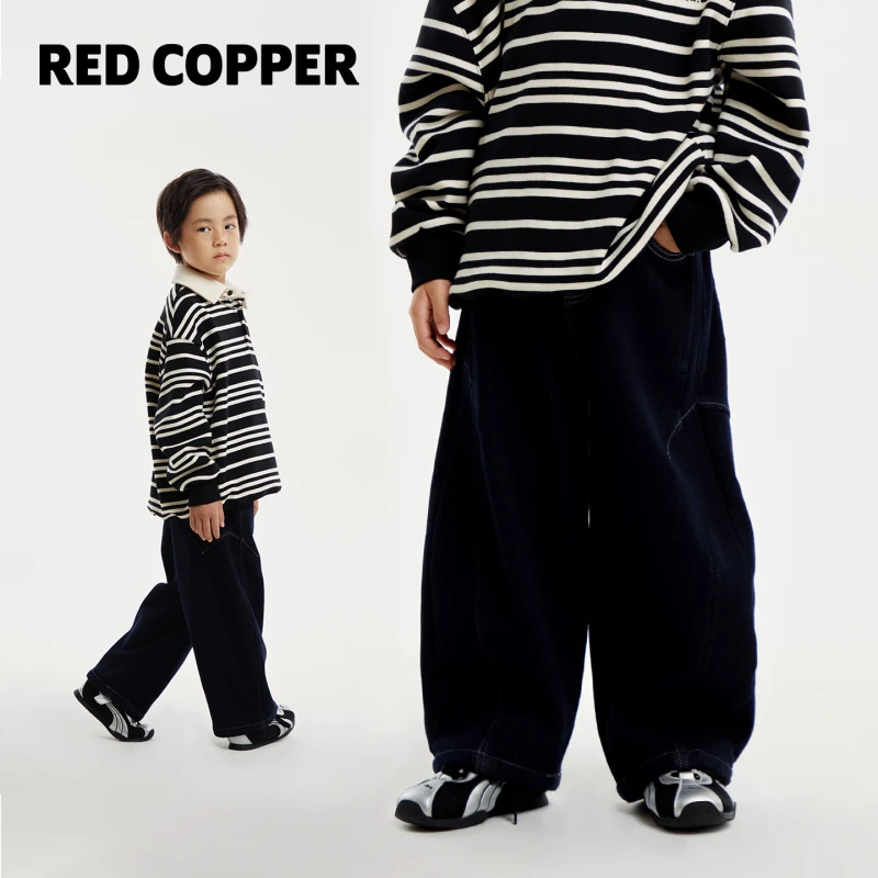 redcopper2025秋冬新款儿童保暖阔腿长裤休闲裤CHH453115