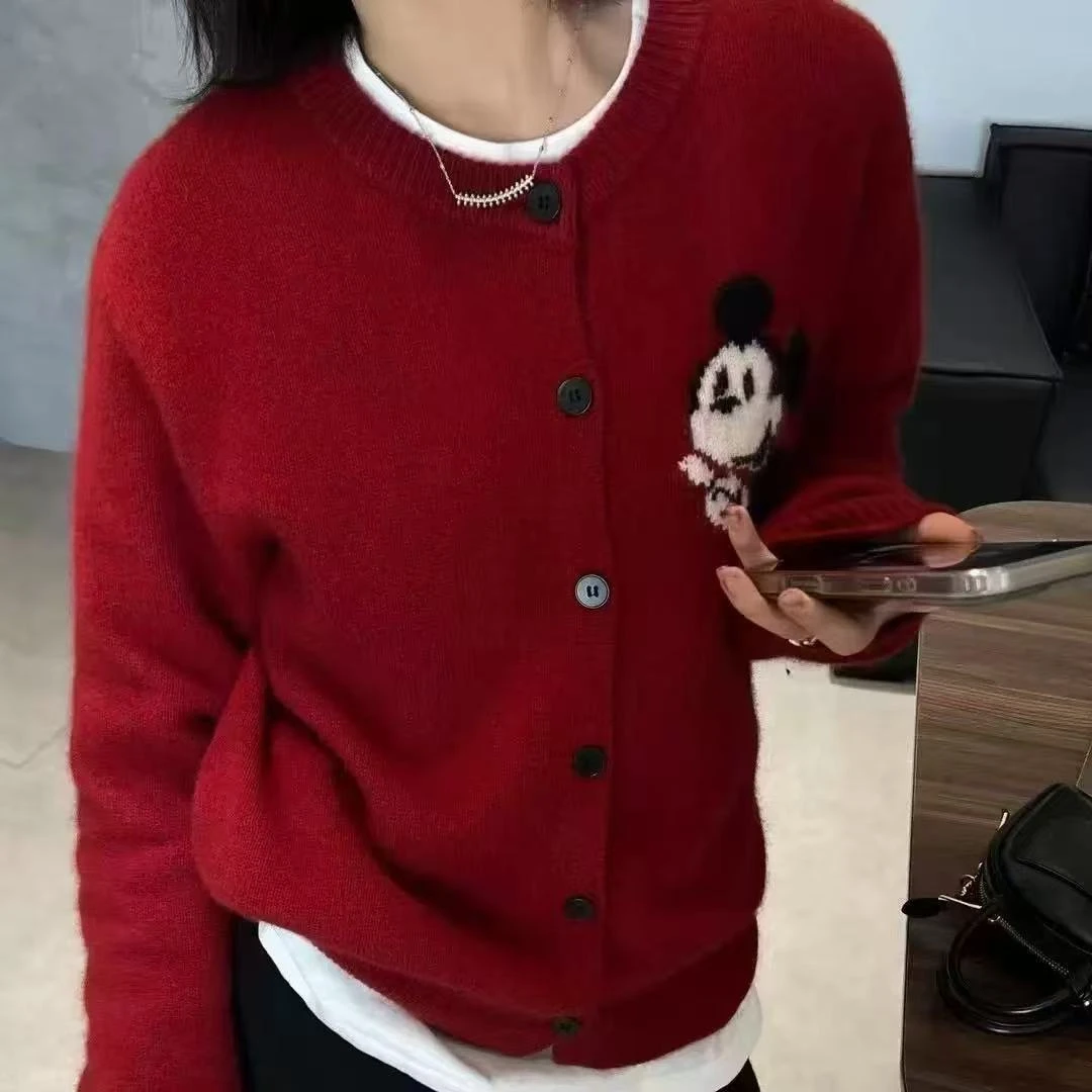 米奇&高定刺绣~早春气质百搭洋气针织衫长袖开衫8652