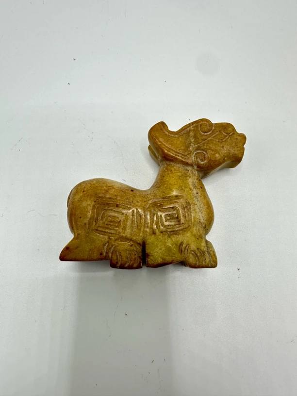 老玉玉兽一个带沁色