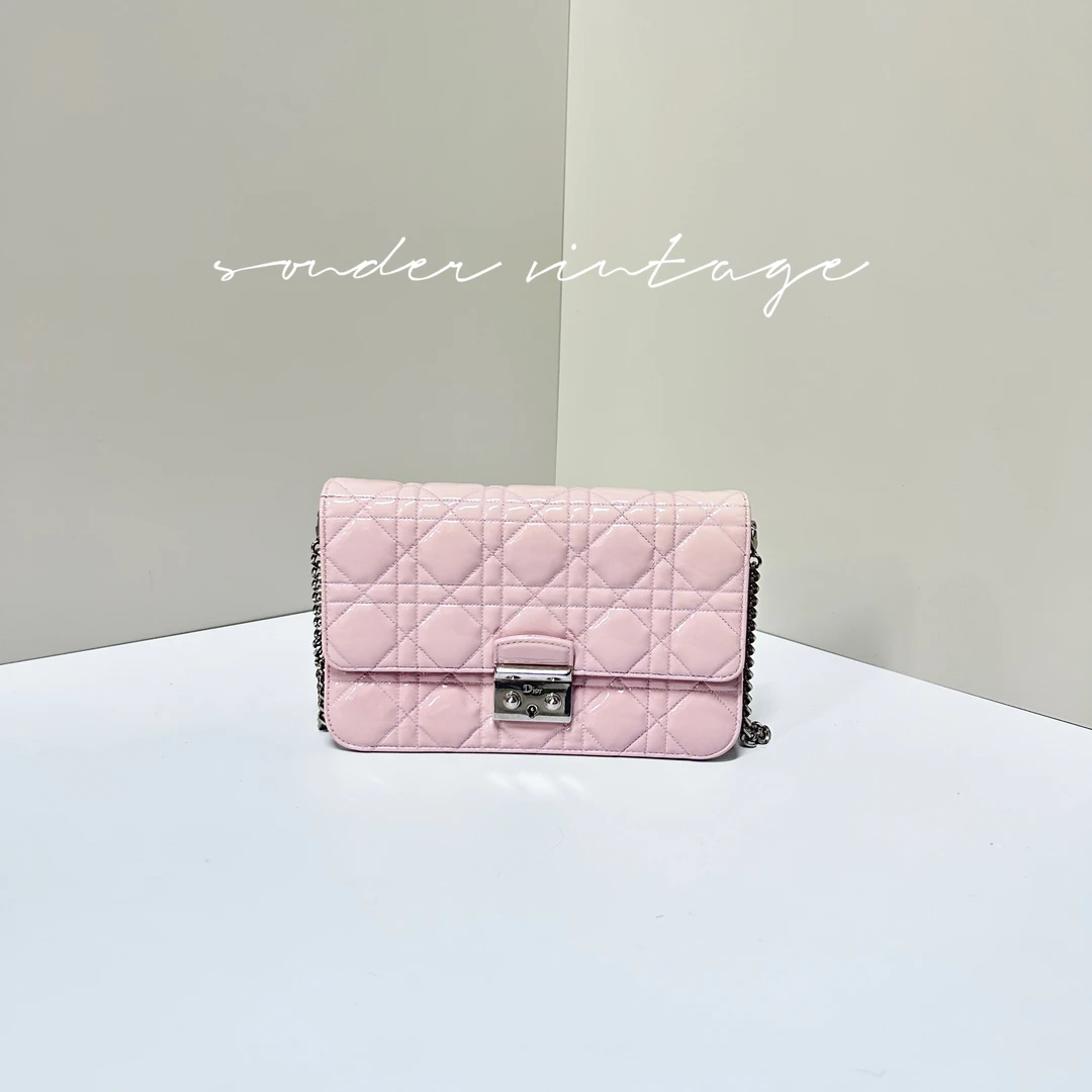 95新 DIOR/迪奥 Dior/迪奥粉色斜挎单肩包