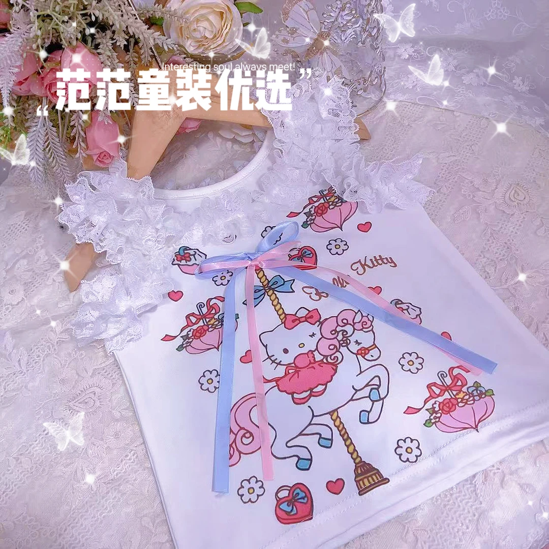 【范范童装优选】女童时尚【背心kitty】春夏上衣25073