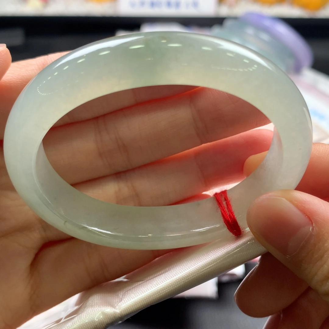 翡翠未镶嵌手镯1号53贵妃种水好大漏