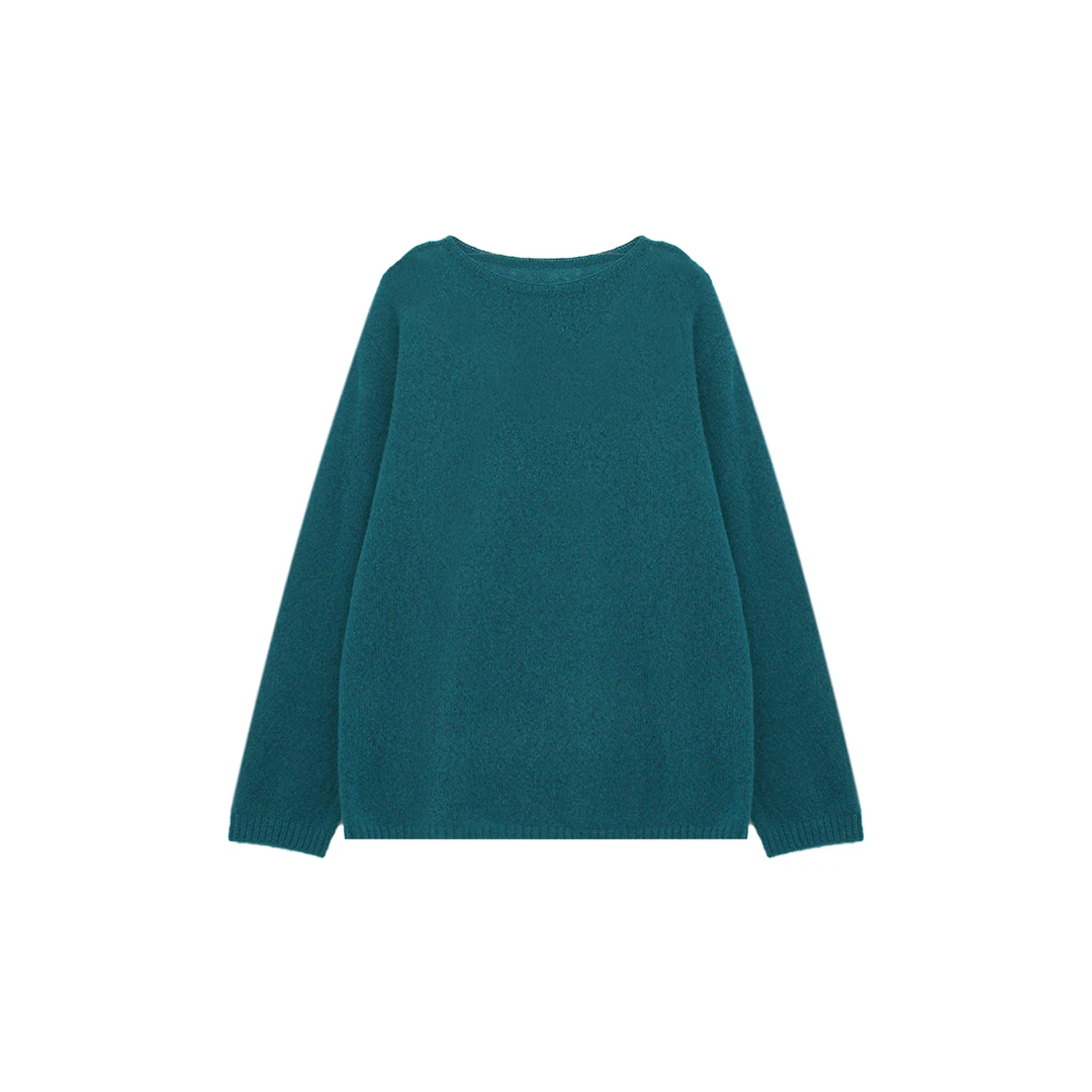 【钱老板推荐】进口康赛妮山羊绒桑蚕丝圆领长袖云朵毛衣51Z041379