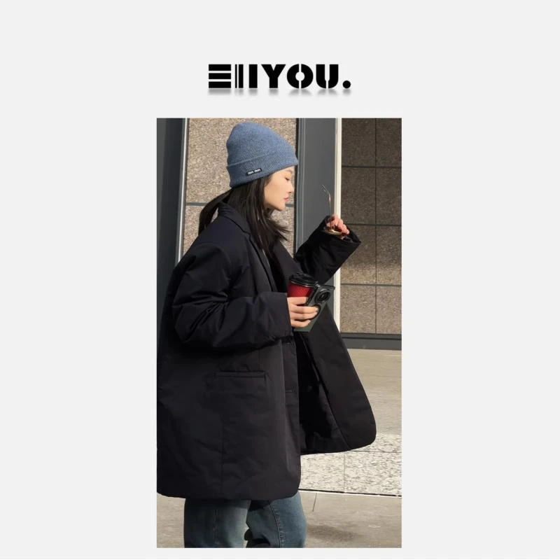 【ENYOU定制】冬装上新 藏蓝色西装棉服