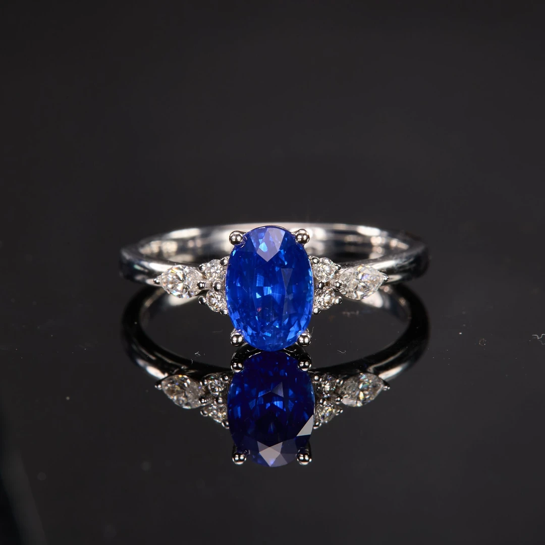 如苑珠宝18K金蓝宝石戒指/1.66ct/AIGS/皇家蓝