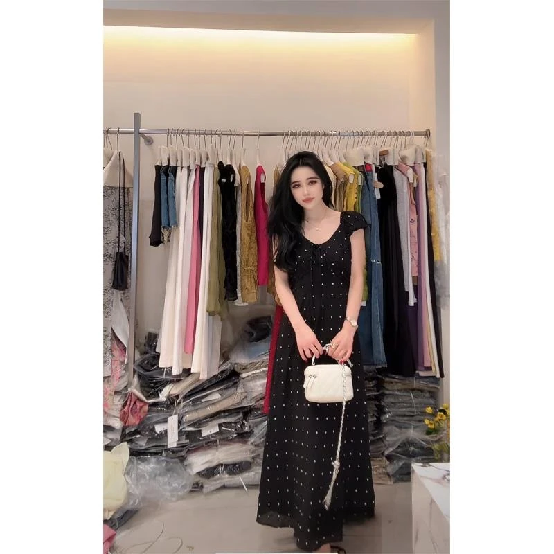 香香老板娘定制圆领小花连衣裙#6637