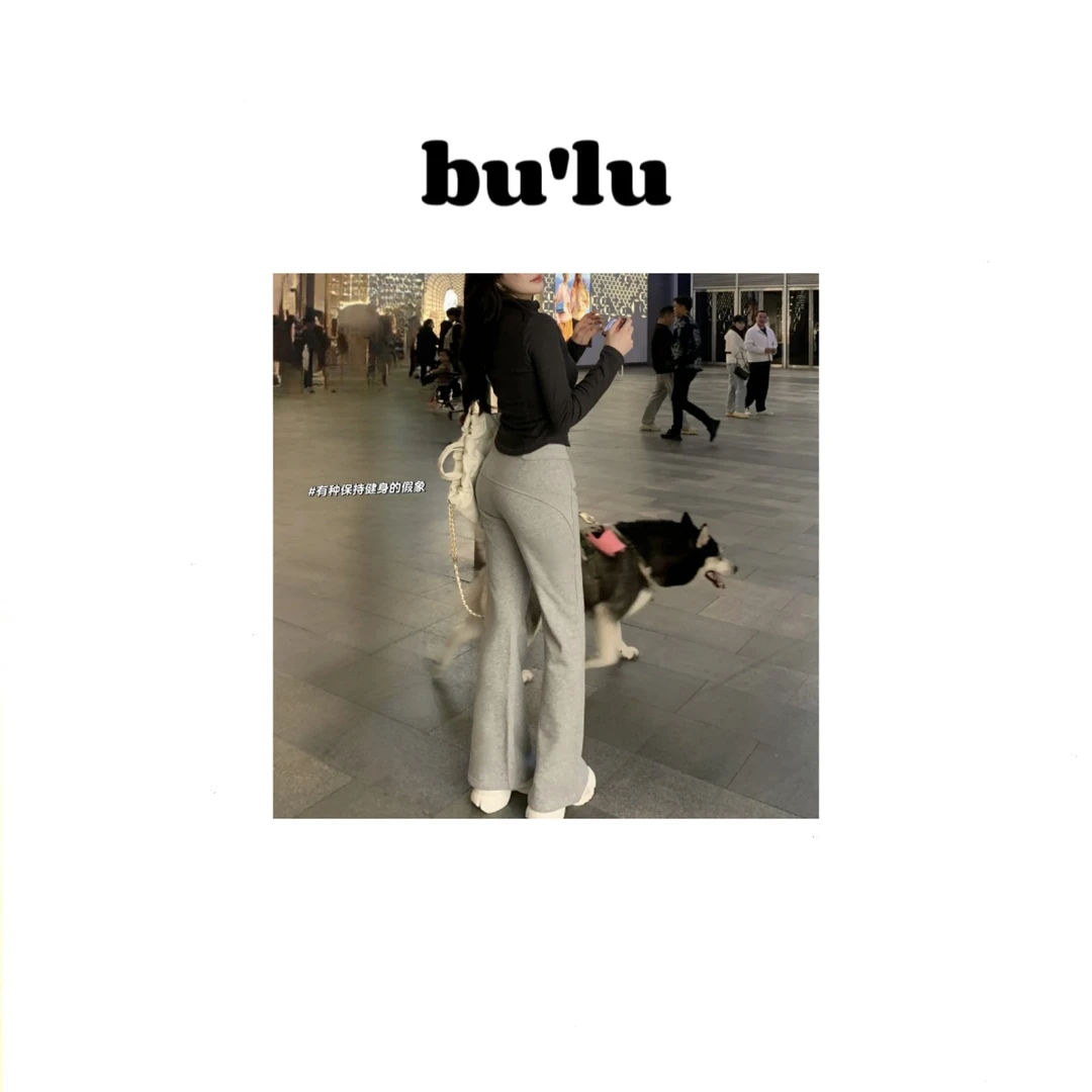 bu'lu “lulu女孩” lulu*~秋冬显瘦加绒加厚喇叭裤