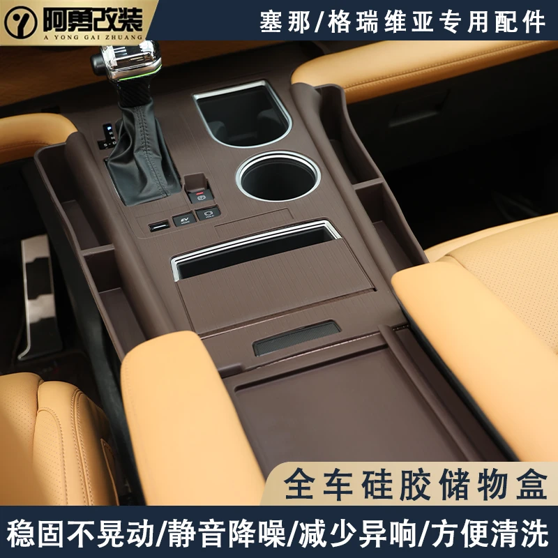 赛那中控硅胶垫格瑞维亚仪表台储物防滑门槽垫塞纳汽车用品改装