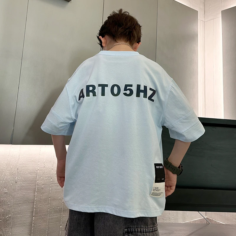 【实体品质】男童夏季短袖T恤宽松薄款半袖上衣2025新款男孩帅气潮