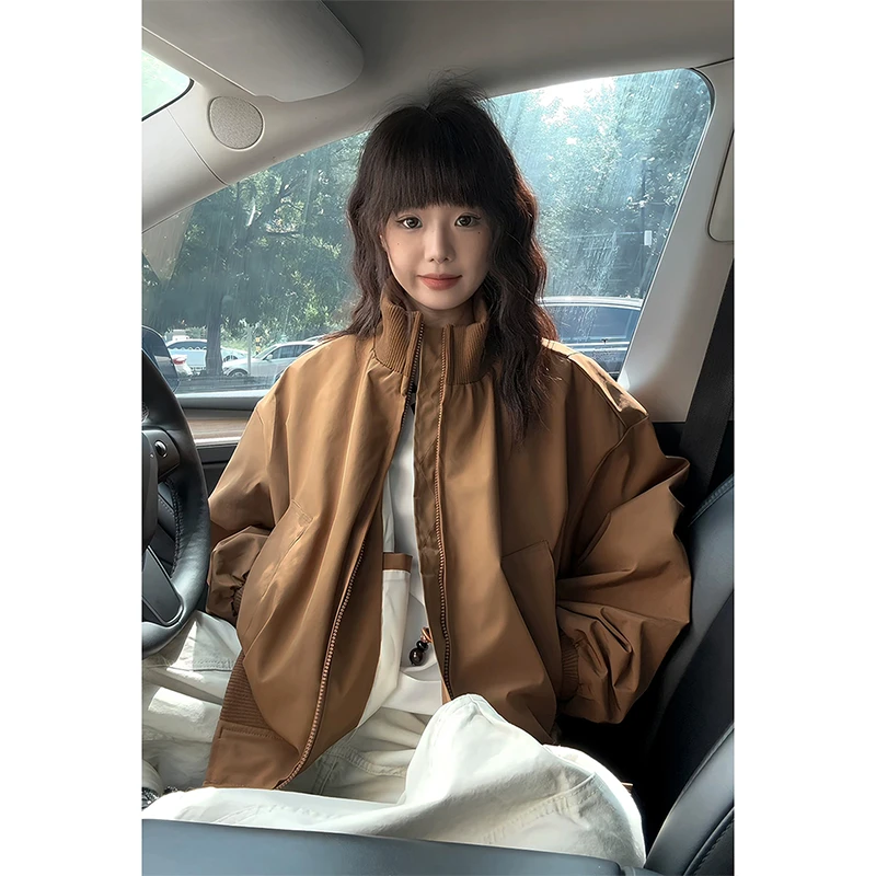 cleanfit美式飞行夹克男秋季潮牌boxy廓形短款外套高街立领棒球服