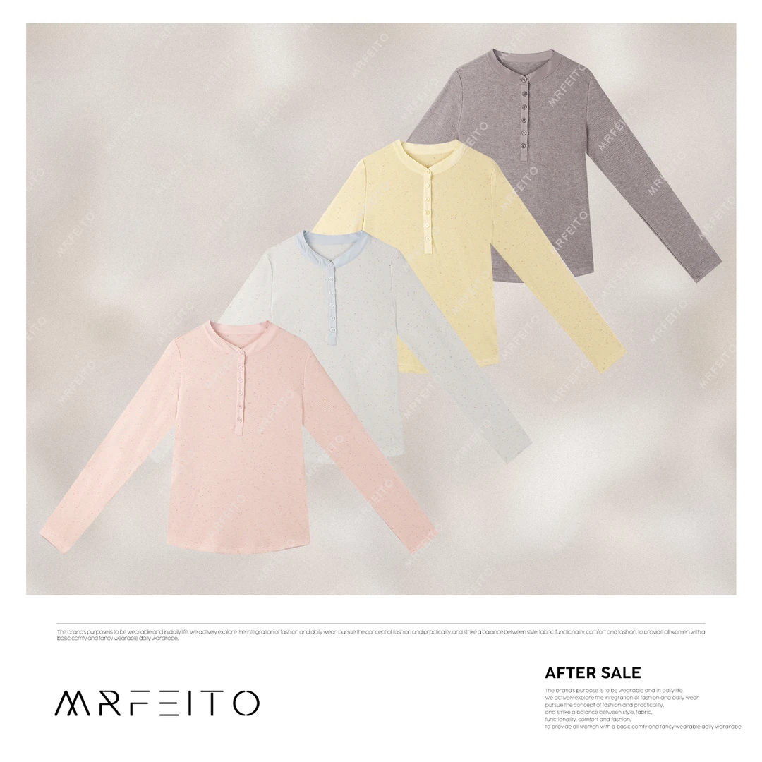 2025早春新款半开领纯色女士打底上衣H16SY02C30971