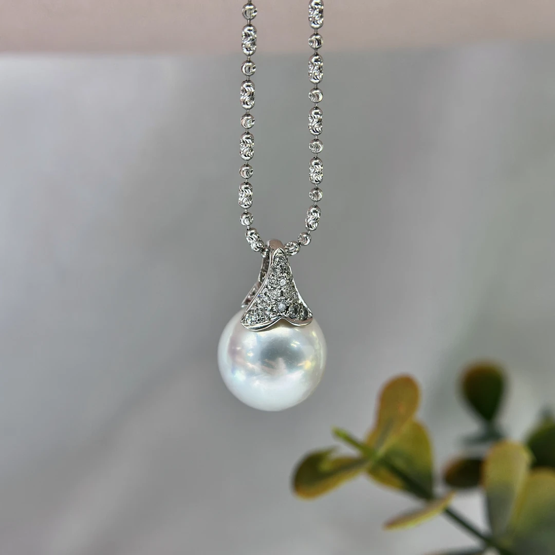 【人鱼之泪】澳白 12-13mm  PT900 海水珍珠吊坠 不含链