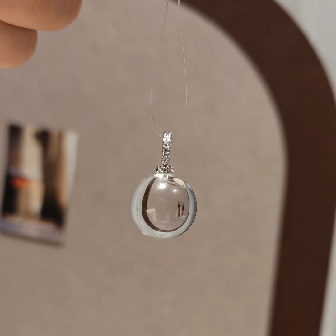 铜合金吊坠 030双A全净体白水圆珠吊坠17m+（不含链，多样性发其一）