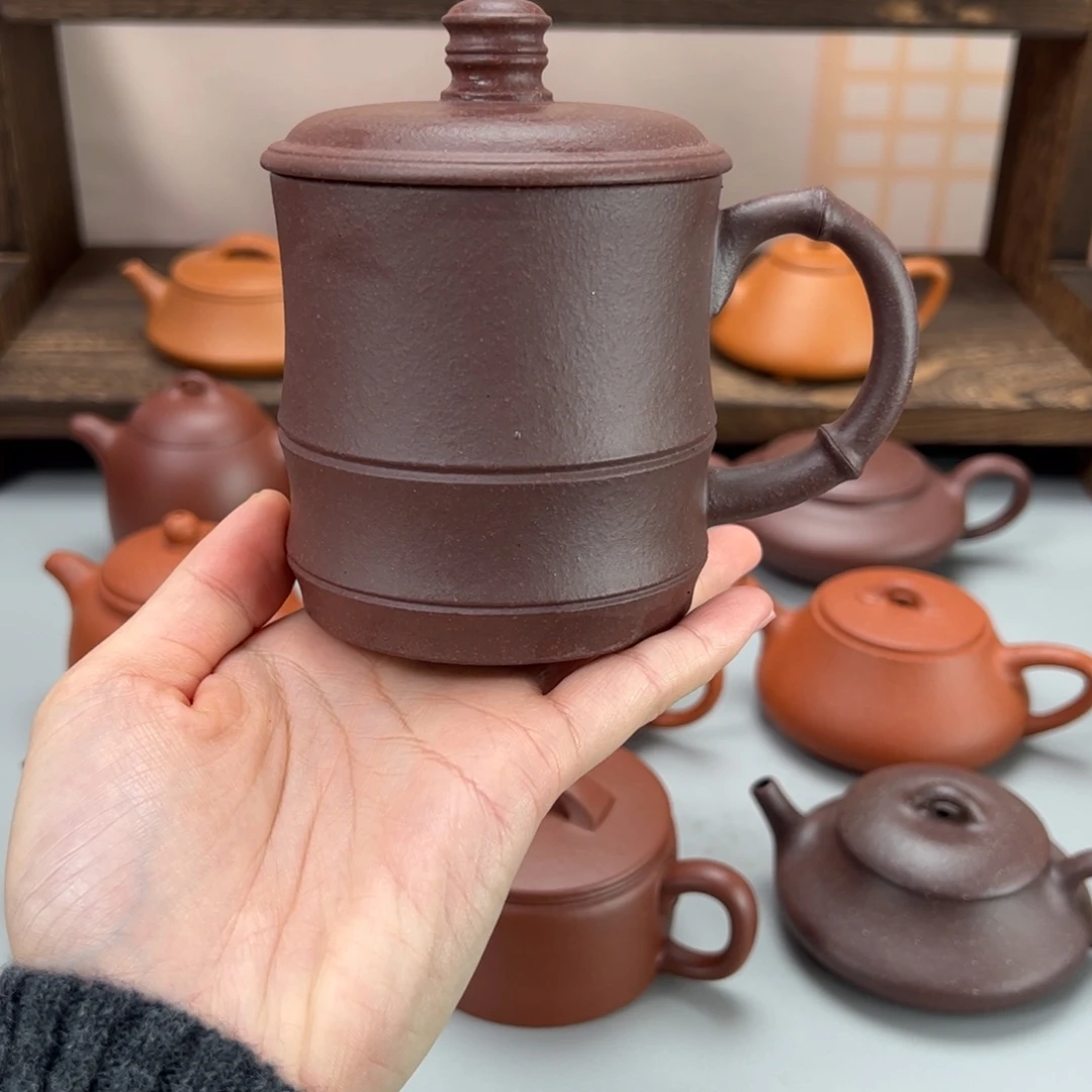 茶杯紫砂底槽清盖杯300cc