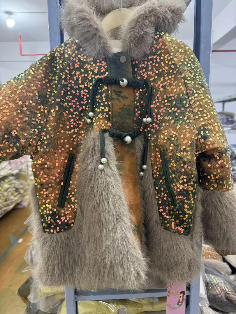 刘总专属【莫奈金】2025新款冬季保暖时尚一体绒女童洋气外套