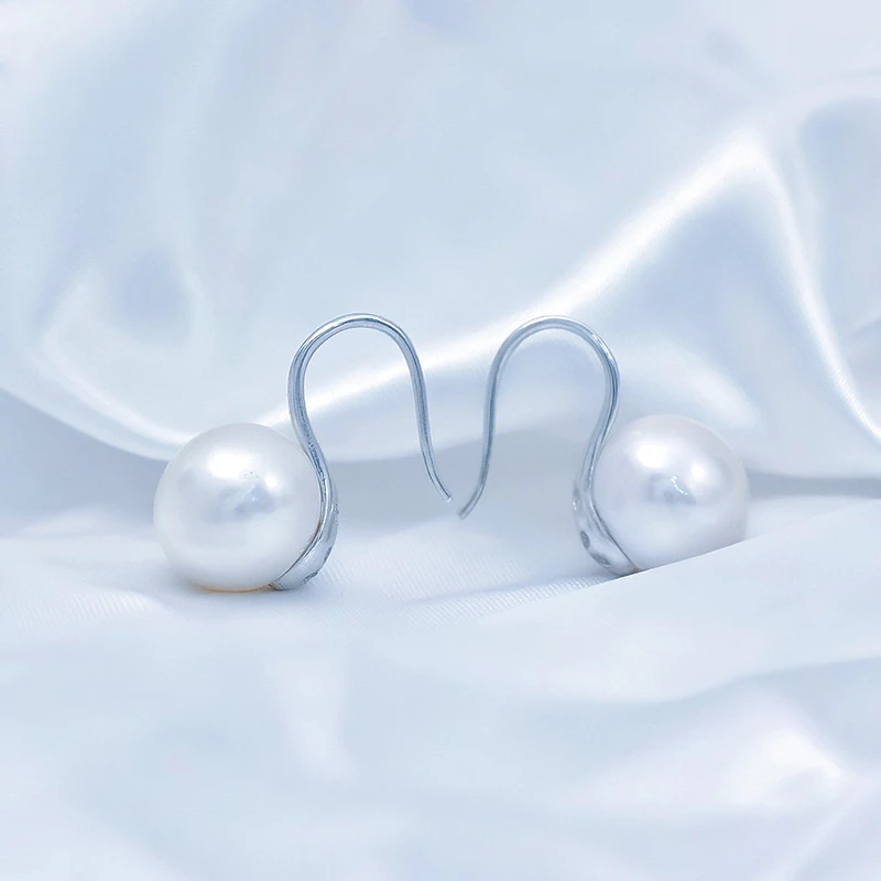 13-14mm高跟鞋淡水珍珠耳钩有瑕（多样性发一）诸暨珍珠